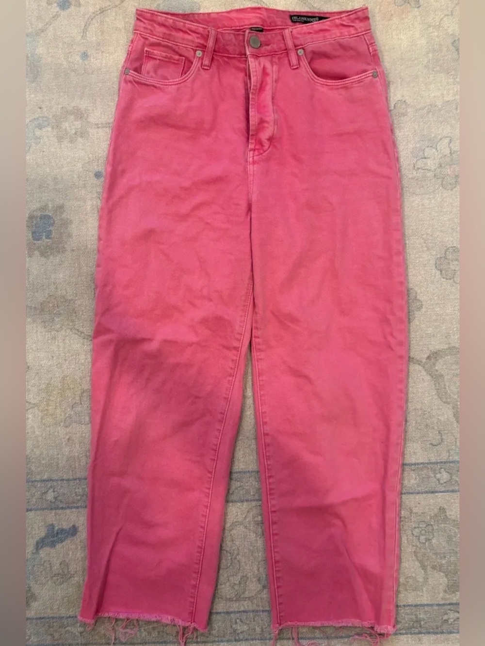 Blank NYC High-Rise Pink Straight Leg Jeans